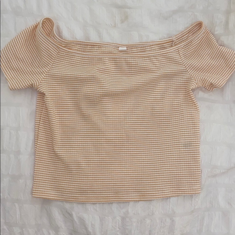 pacsun cute cropped off the shoulder top